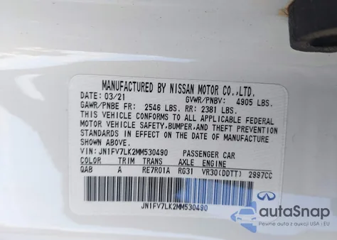 2021 Infiniti Q60 Red Sport 400 from USA, damaged, VIN JN1FV7LK2MM530490